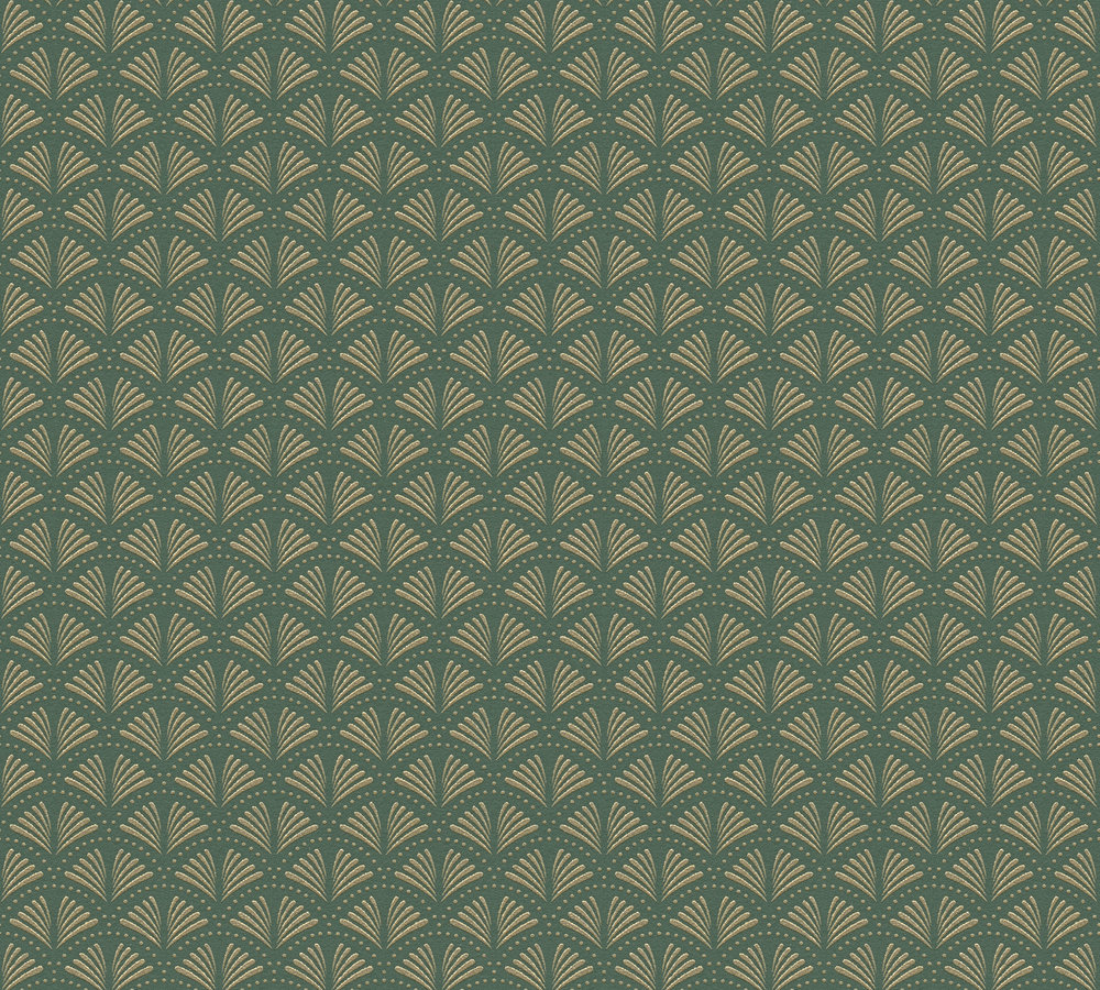 Papel pintado verde y dorado estilo retro papel pintado vintage estampado papel pintado vinílico para interior moderno