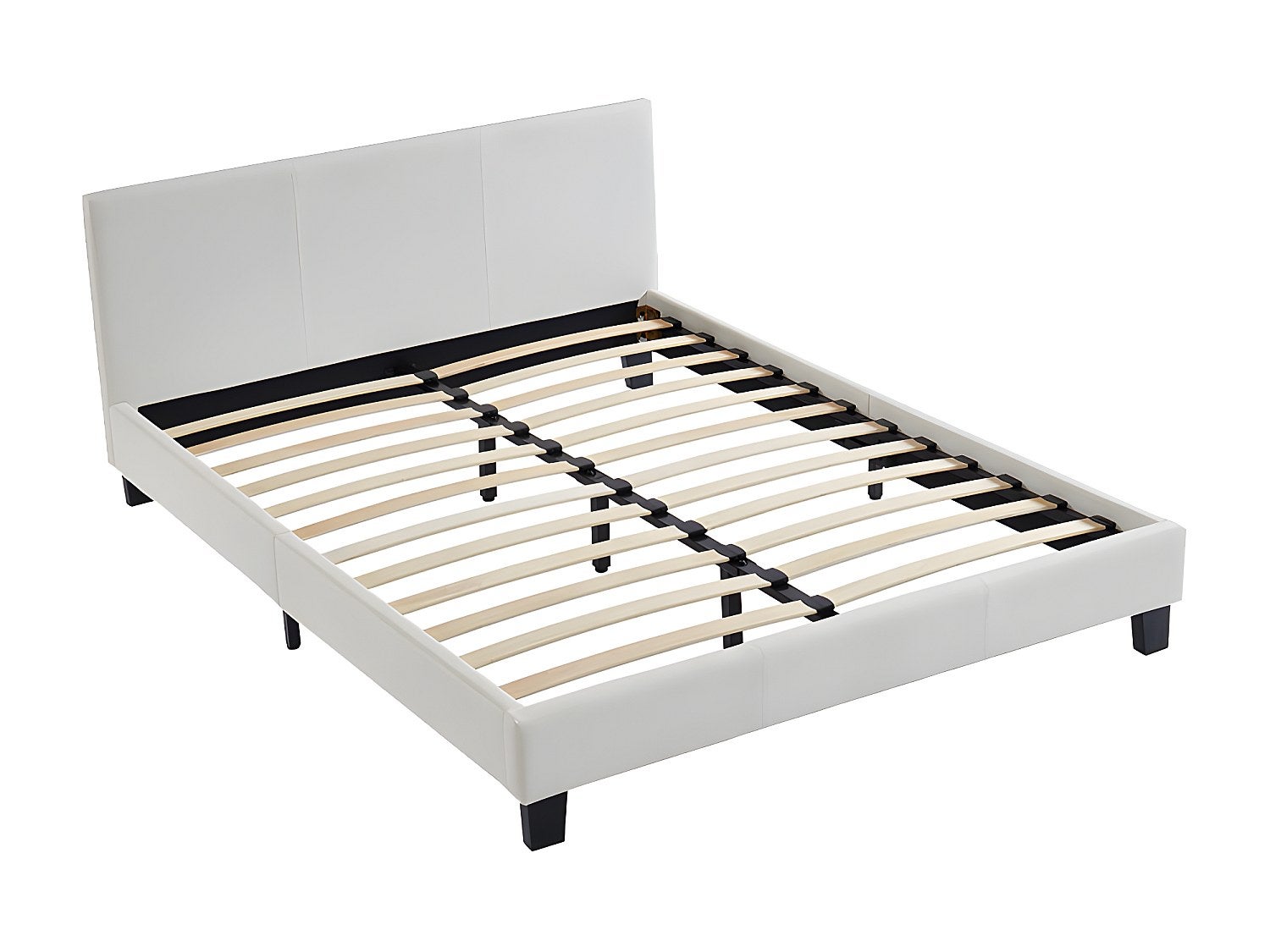 Lit 140 x 190 cm - Simili - Blanc - CORNELIUS II - 5