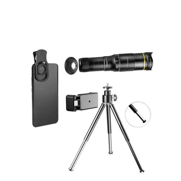 Kit universale per teleobiettivo con telescopio ottico Zoom 12x, adatto per la larghezza di 5.5cm-8.5cm per telefono cellulare