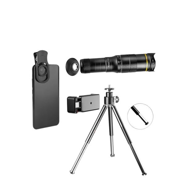 Kit universale per teleobiettivo con telescopio ottico Zoom 12x, adatto per la larghezza di 5.5cm-8.5cm per telefono cellulare Kit universale per teleobiettivo con telescopio ottico Zoom 12x, adatto per la larghezza di 5.5cm-8.5cm per telefono cellulare