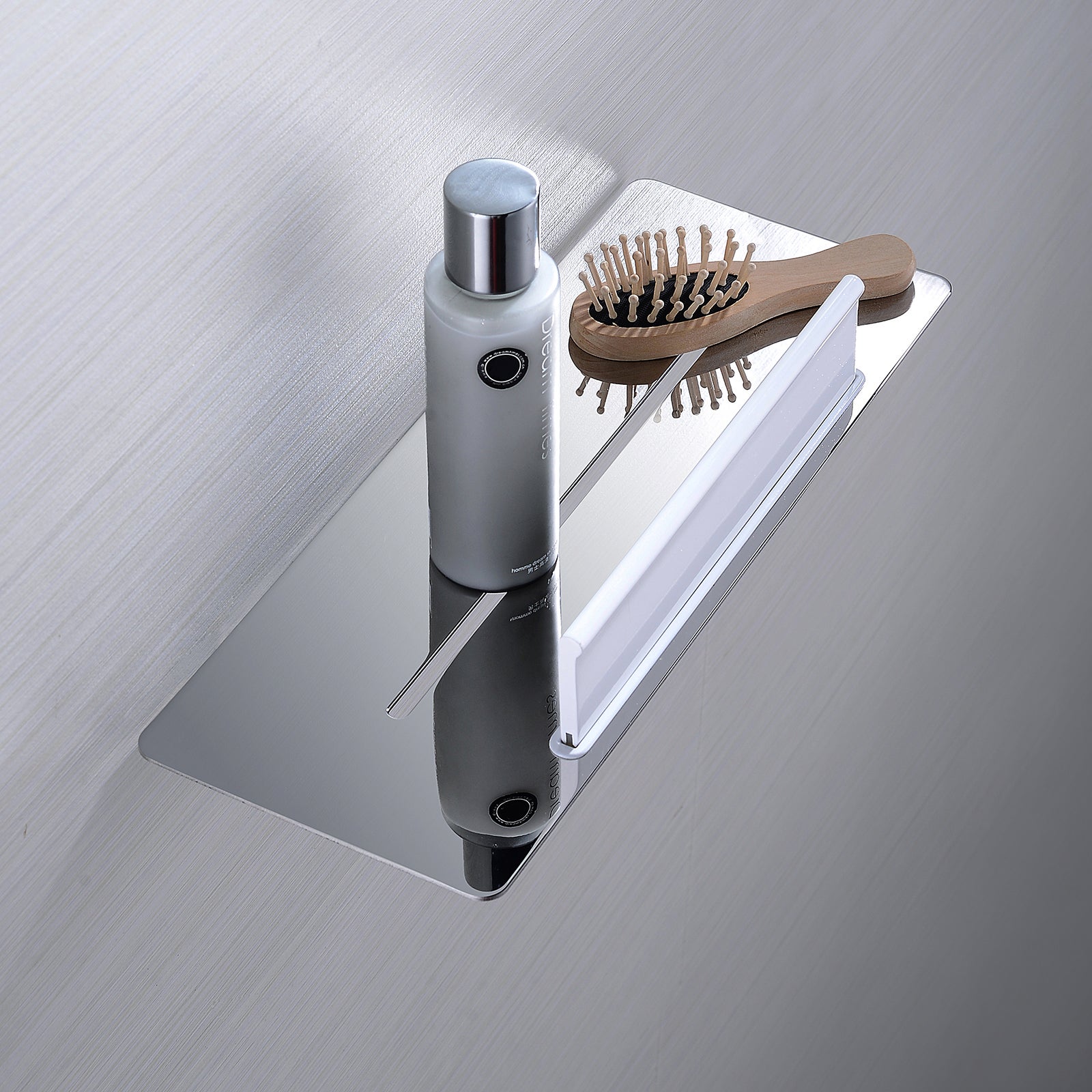 Étagère Murale En Verre Trempé 40 Cm - Support Flottant Chromé Pour Salle De Bain, Douche, Cuisine, Profondeur 13 Cm - 2