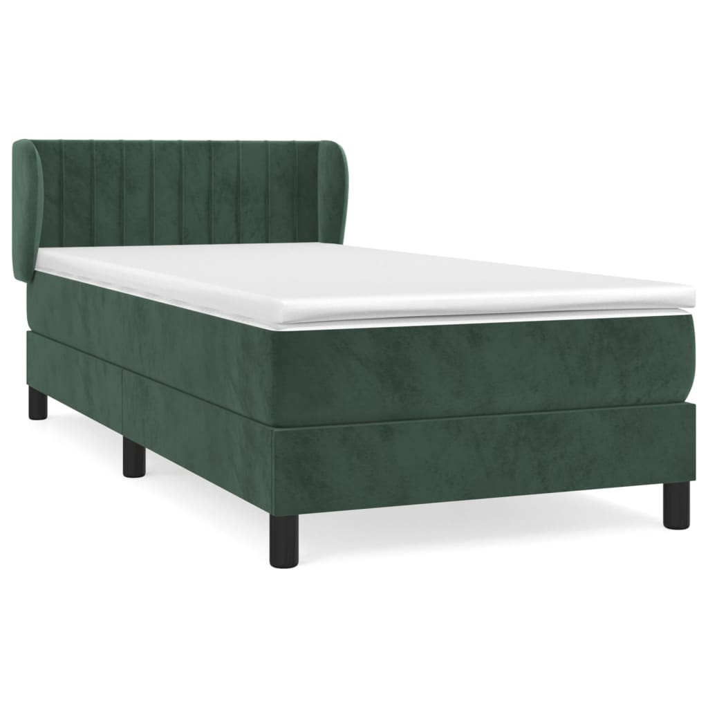 Sommier à lattes avec matelas vert foncé 100x200 cm - 2
