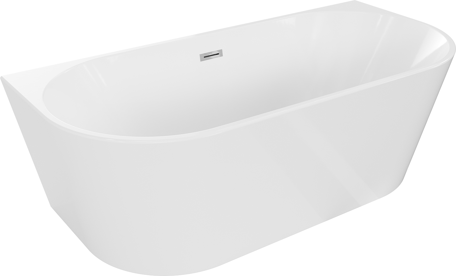 Mexen Oval wanna wolnostojąca przyścienna 150 x 75 cm, biała, przelew chrom - 52671507500-01