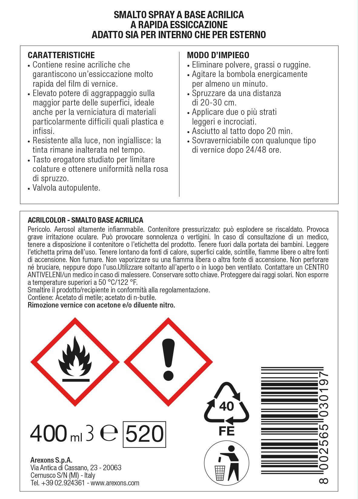 AREXONS ral 7016 - grigio antracite Smalto Spray Acrilico - 3