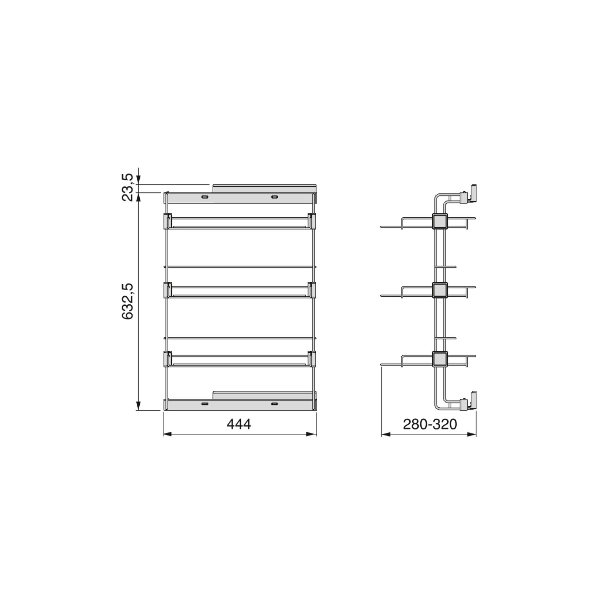 Emuca Porte-chaussures latéral coulissant pour placards et dressing Hack, Droite, Peint en noir texturé, Acier. - 4