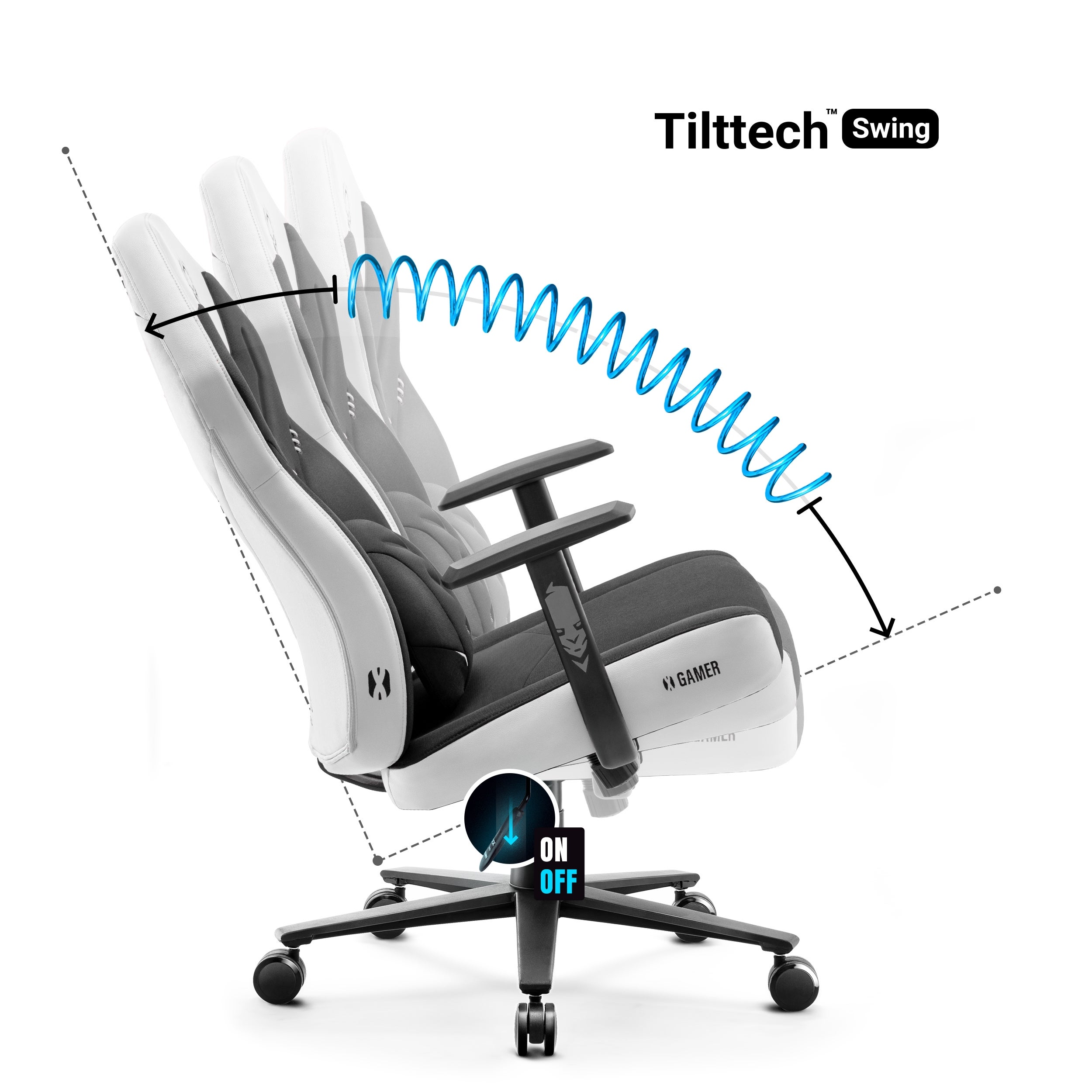 Chaise Gaming Diablo X-Player 2.0 - Accoudoirs 3D, Dossier Inclinable 160°, Pour Jusqu'à 160 Kg
