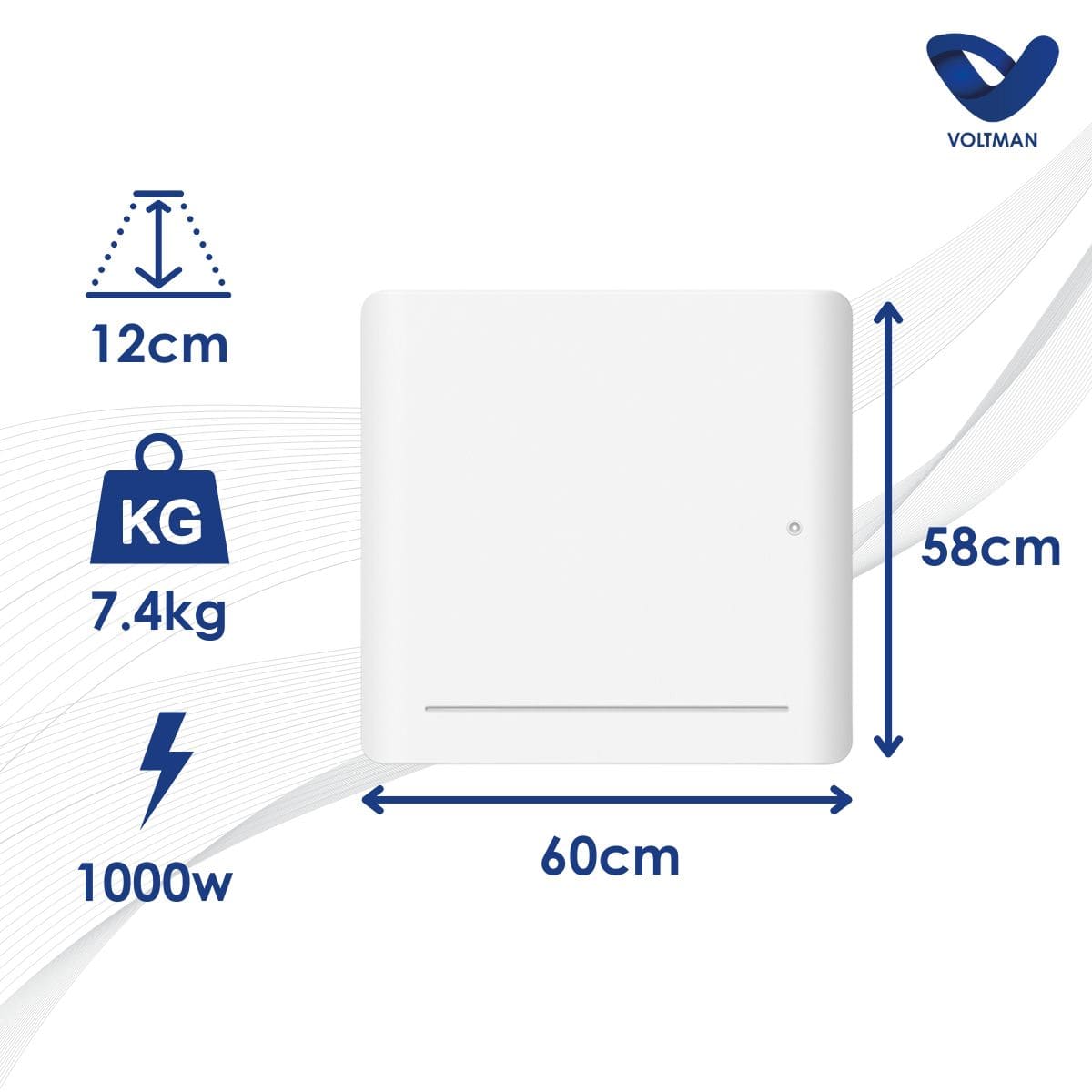 Chauffage électrique chaleur douce Leia - 1000W - Blanc - Voltman - 5