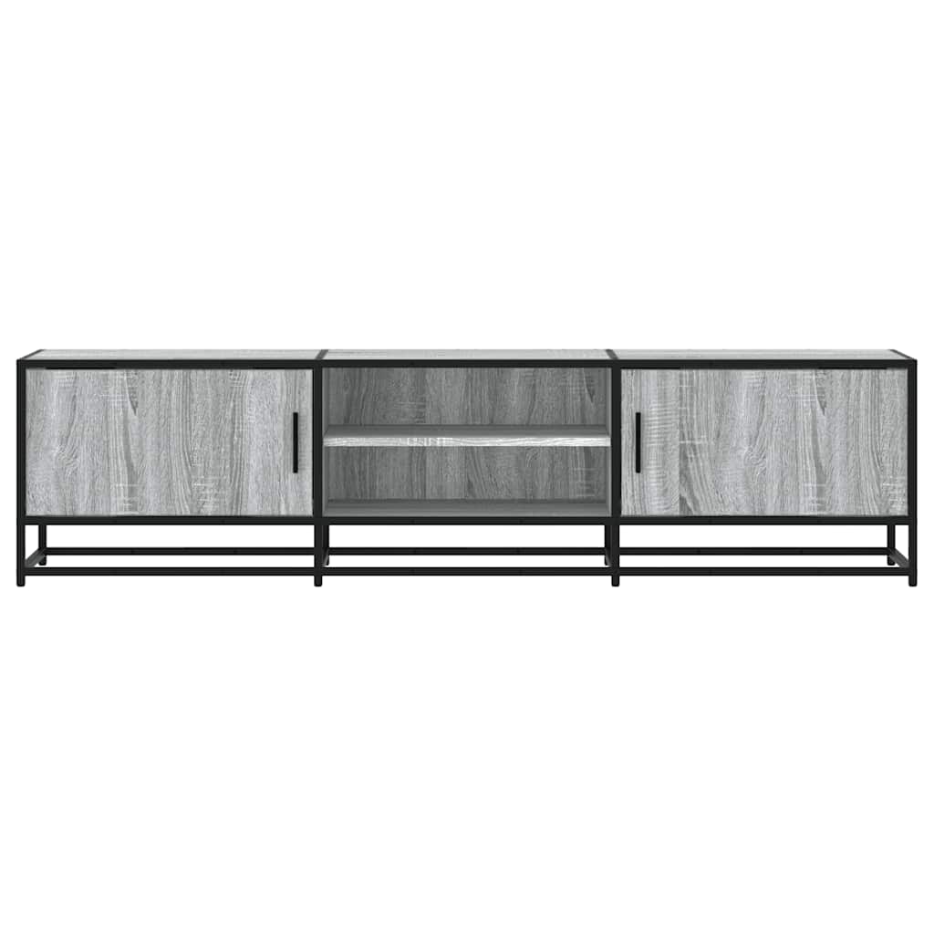 Meuble TV sonoma gris 160x35x41 bois d'ingénierie et métal - 4