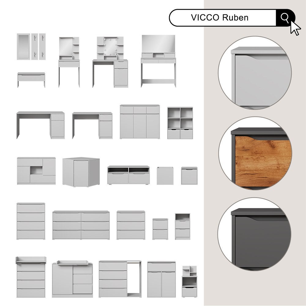 Vicco Kredens Ruben, Biały, 48 x 77.6 cm - 8