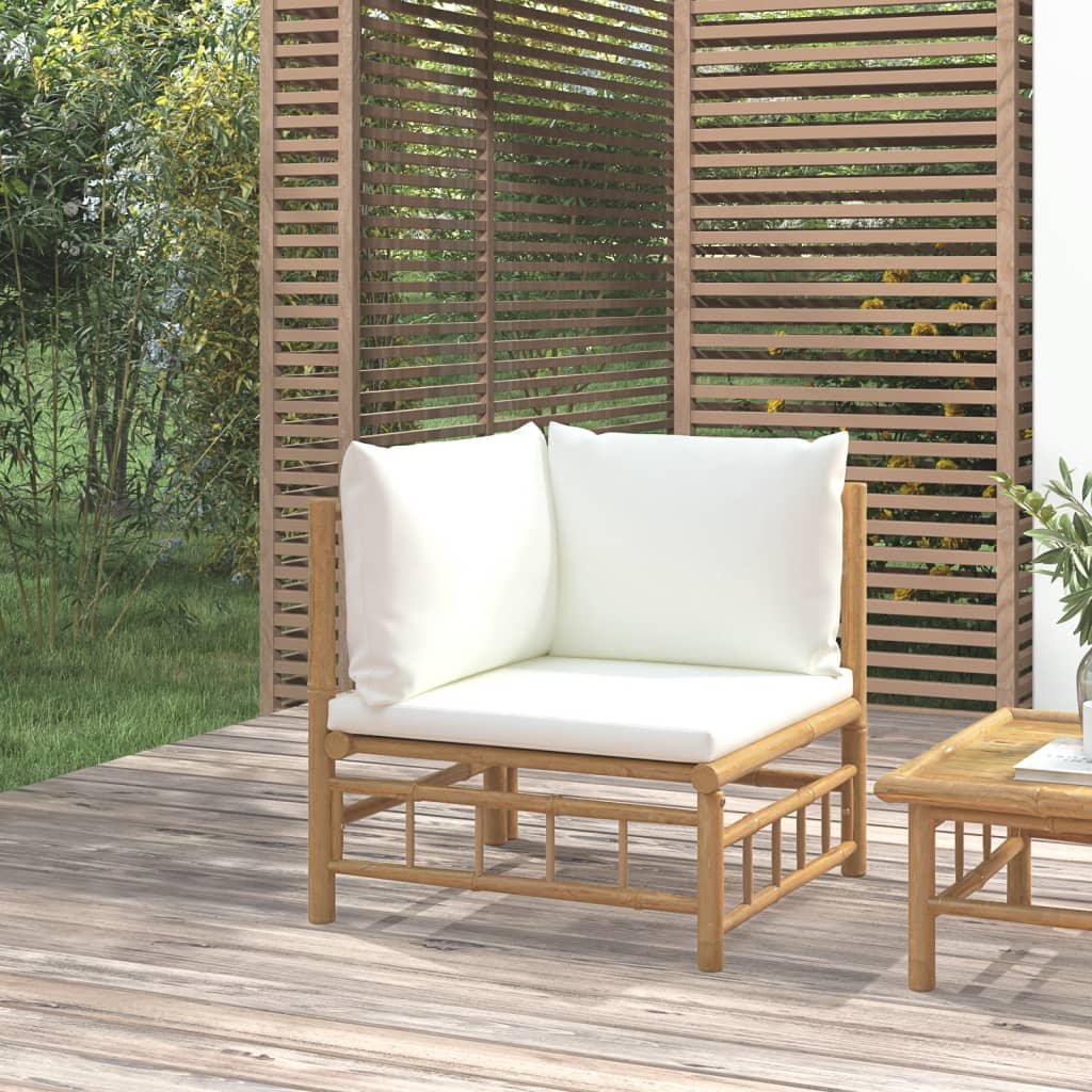 Grand Canapé D'angle Blanc Crème - 200x185 Cm, 95 Cm De Haut - Coton, Style Classique - Pour Salon