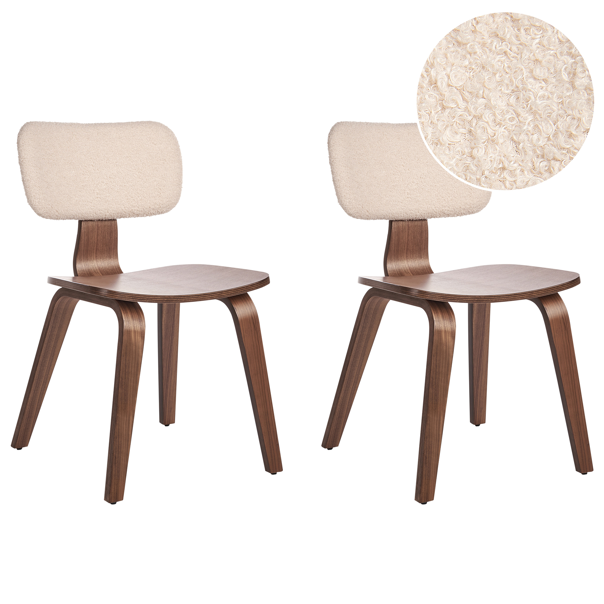 Beliani Conjunto De 2 Sillas De Comedor Lucinda Madera Marrón/Oscuro , Leroy Merlin