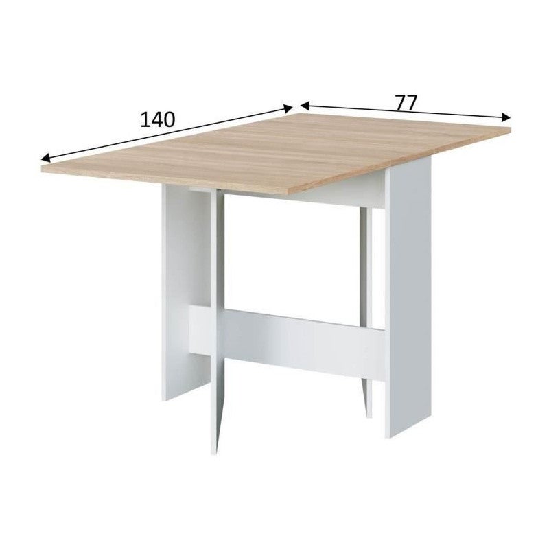 Tavolo da cucina ad ala battente Volare White Artik e Rovere canadese 78 A X 31 AN X 77 P - 5
