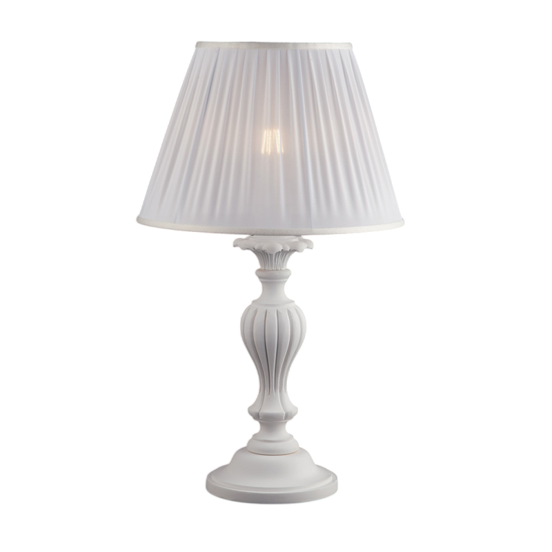 Leonardo Shabby biała drewniana lampa 1 światło z abażurem dm.35 H.62 Ø35 BL180-LM-BCO