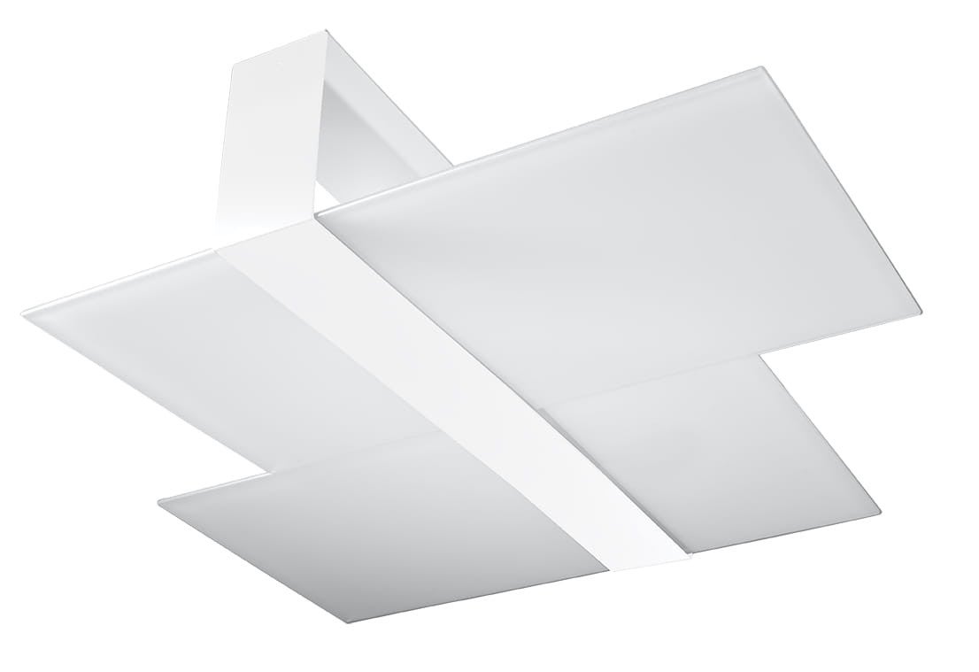Plafon Massimo niestandardowy biały 2xE27x20W wym: 11 x 50 cm IP20 szkło Sollux Lighting