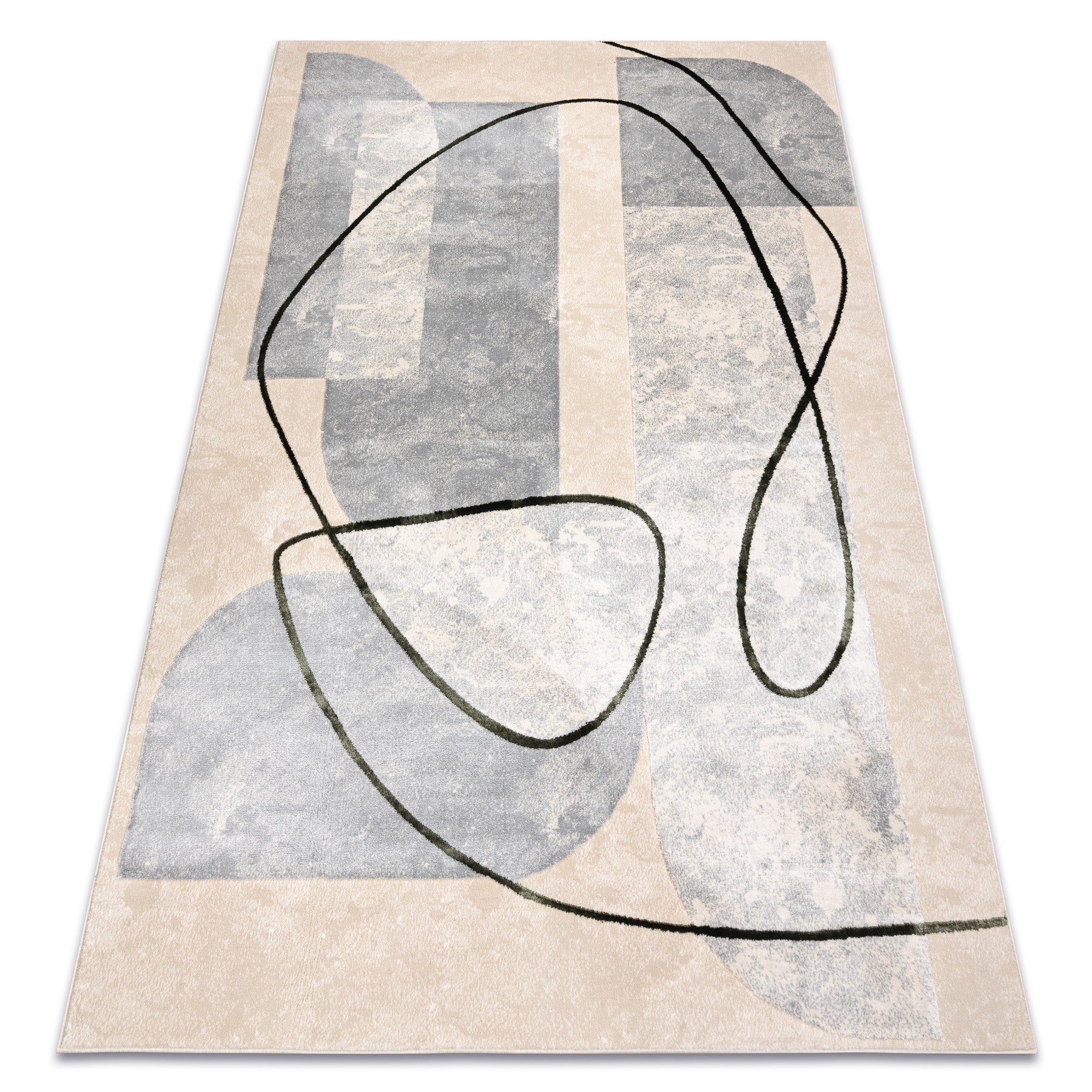 Dywan ALLURE 9980 Geometryczny - Strukturalny, stylowy, glamour beż / zielony 140x190 cm