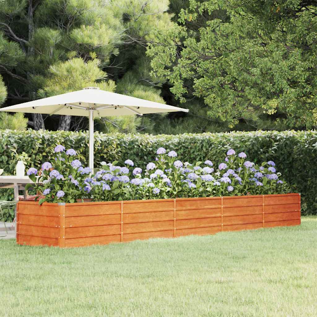 Jardinière - Lit surélevé de jardin - Pot de fleurs rouillé 400x80x45 cm acier corten Couleur évolue n1318l - 2