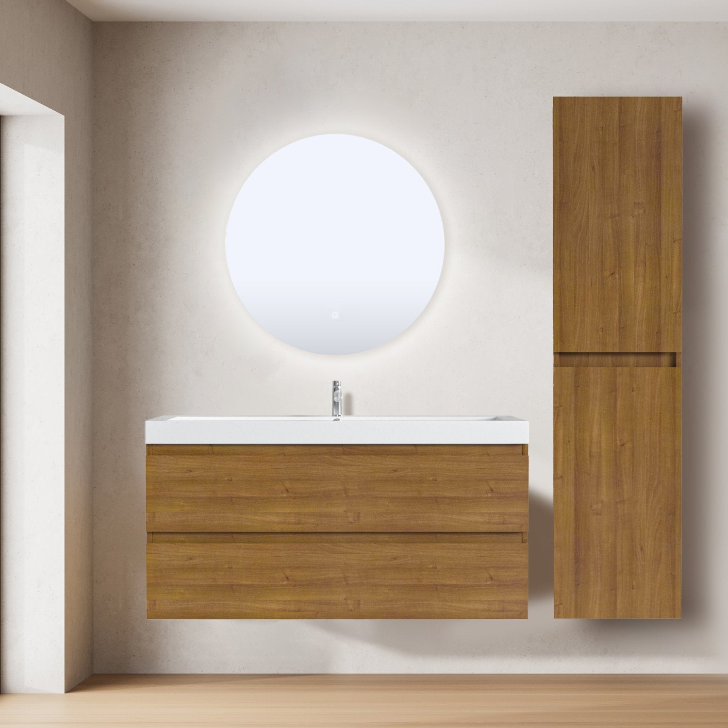 LOMAZOO colonne salle de bain Marbella chêne chaud - 140cm - 4