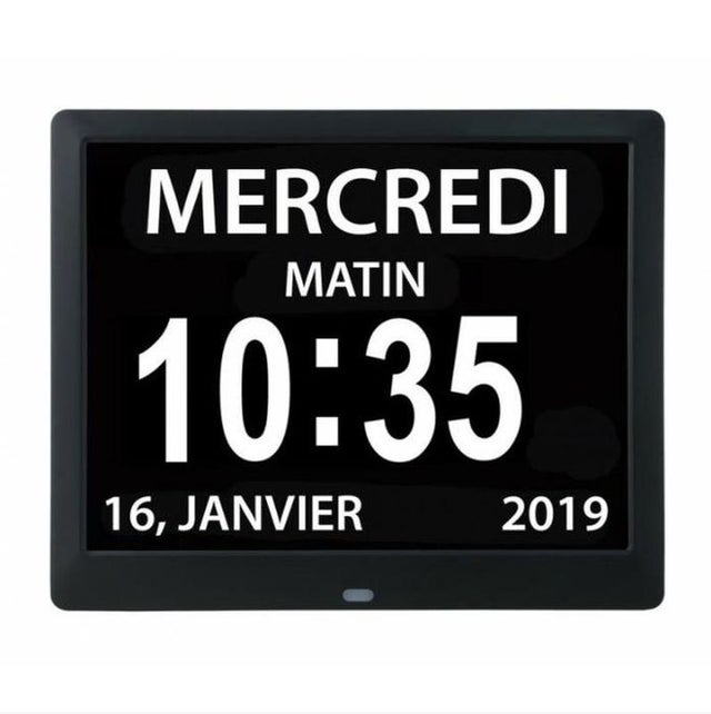 Horloge calendrier numérique One Piece 10 pouces avec date et heure, horloge Alzheimer pour parents,Rappel de médicaments