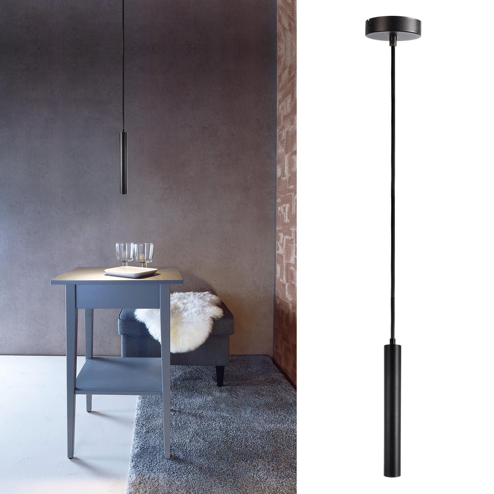 Lampada A Sospensione LED Dimmerabile 100cm - Con Telecomando, Regolabile In Altezza, Nero - Foto 10