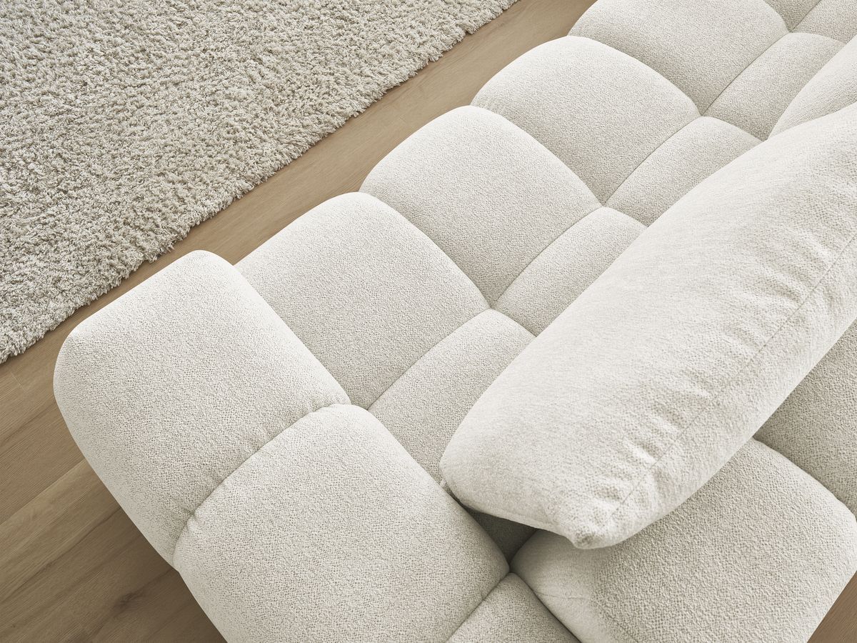 BOBOCHIC Canapé d'angle fixe EVEREST tissu chiné Blanc Angle gauche - 7