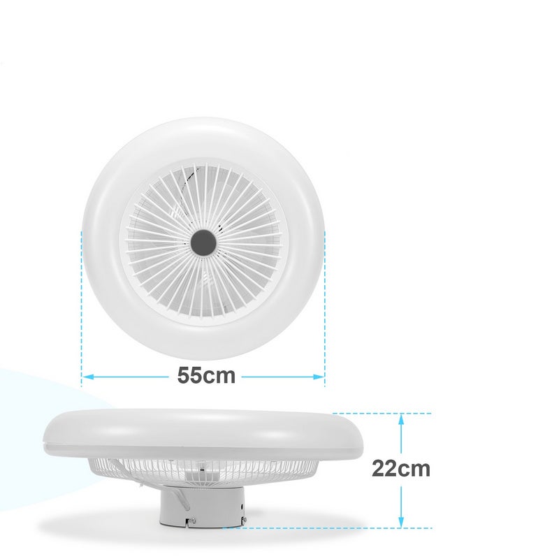 CANEEOE Ventilatore da Soffitto con Luce, 106 cm LED Dimmable Ventilatore da Soffitto con Luce e Telecomando, 6- Marce Lampada con Ventilatore da Soffitto con per Camera da Letto e Soggiorno-Bianco