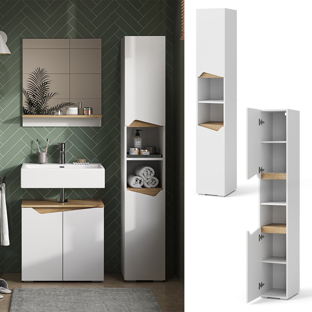 Meuble de rangement de salle de bain Maris, 56.1x190cm #VALUE!, Blanc