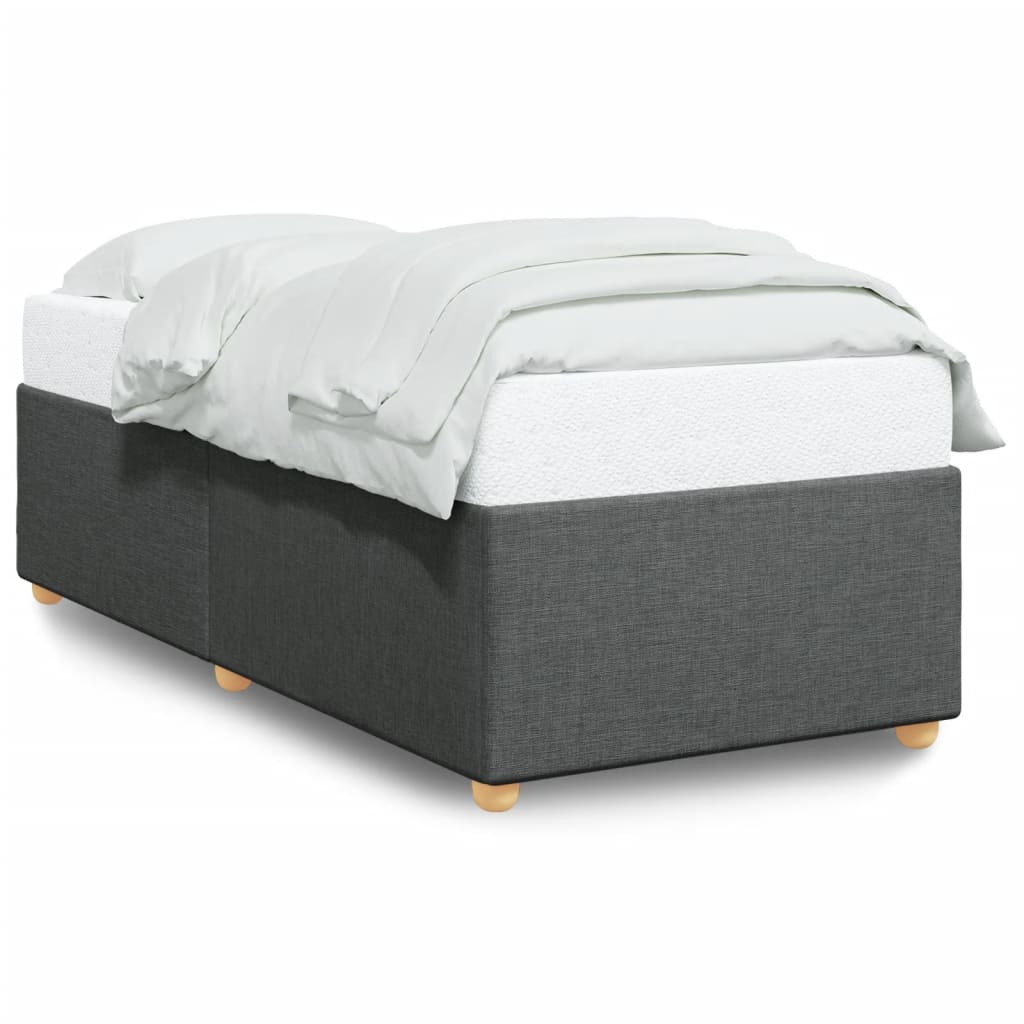 Cadre de lit sans matelas, tissu, gris foncé, pour la chambre, 100 × 200 cm - 2