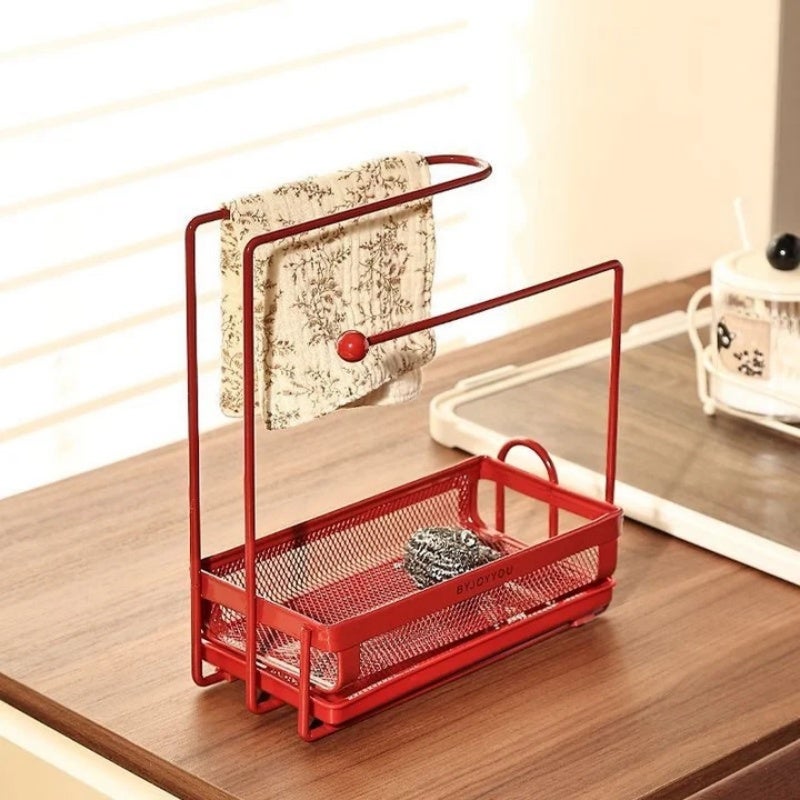 Zaewry estante de encimera de cocina roja, estante de encimera de cocina, estante de almacenamiento de fregadero