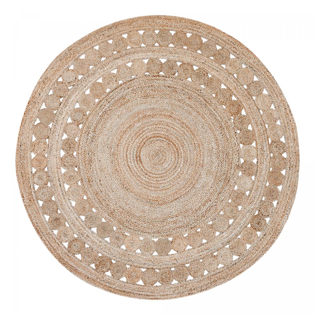 Tapis rond 200x200 rond JT RONDI A Beige , tapis jute artisanal | Leroy ...