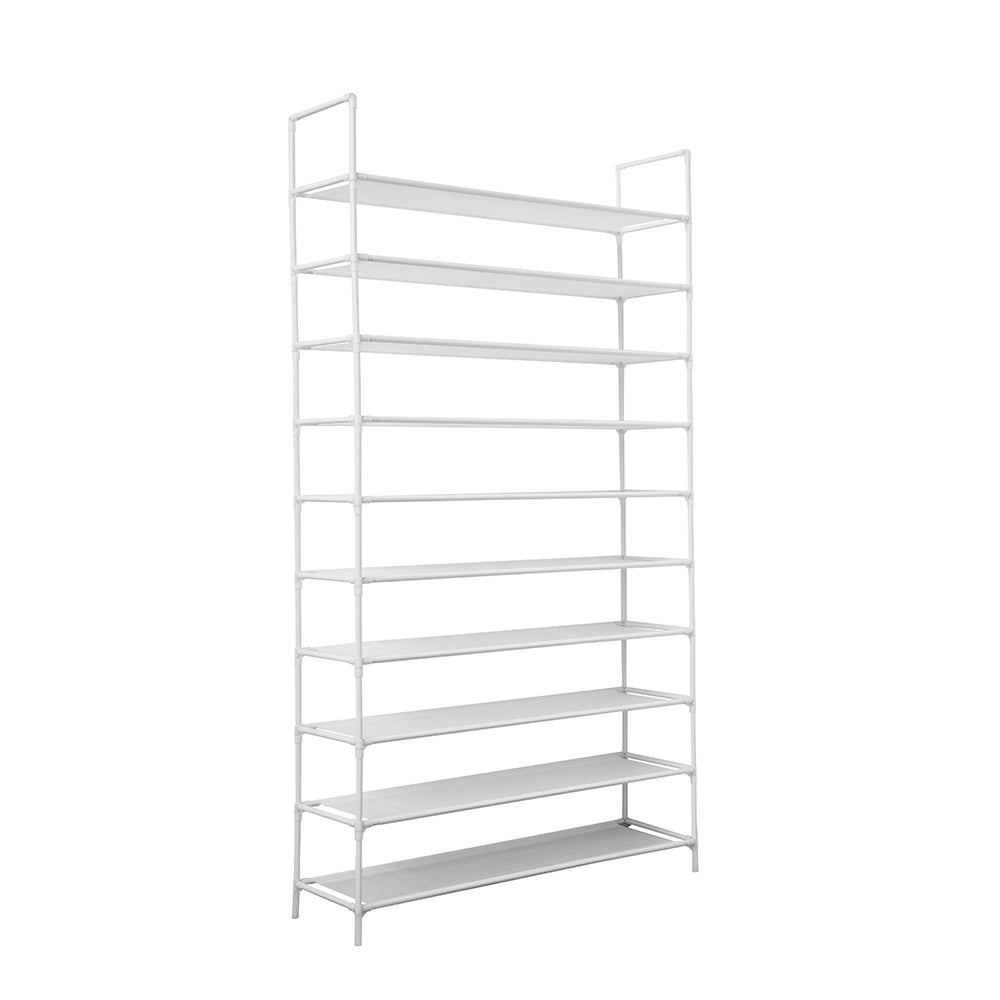 Armoire à chaussures pour 50 paires - Blanc - 10 étagères - 3