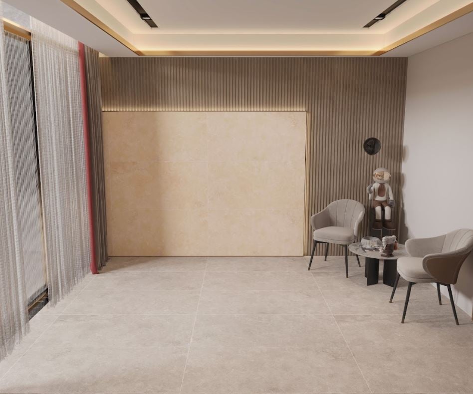 Carrelage sol/mur effet pierre beige PRAGUE BEIGE Mat int/ext l.120 x L.60 cm MAJORCA TIFFANY - 2