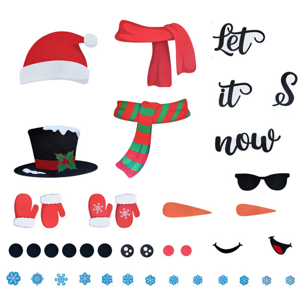 Pegatinas navideñas, adornos para ventanas, sombreros navideños, guantes navideños, gafas de sol, pegatinas adhesivas diy, artículos para fiestas