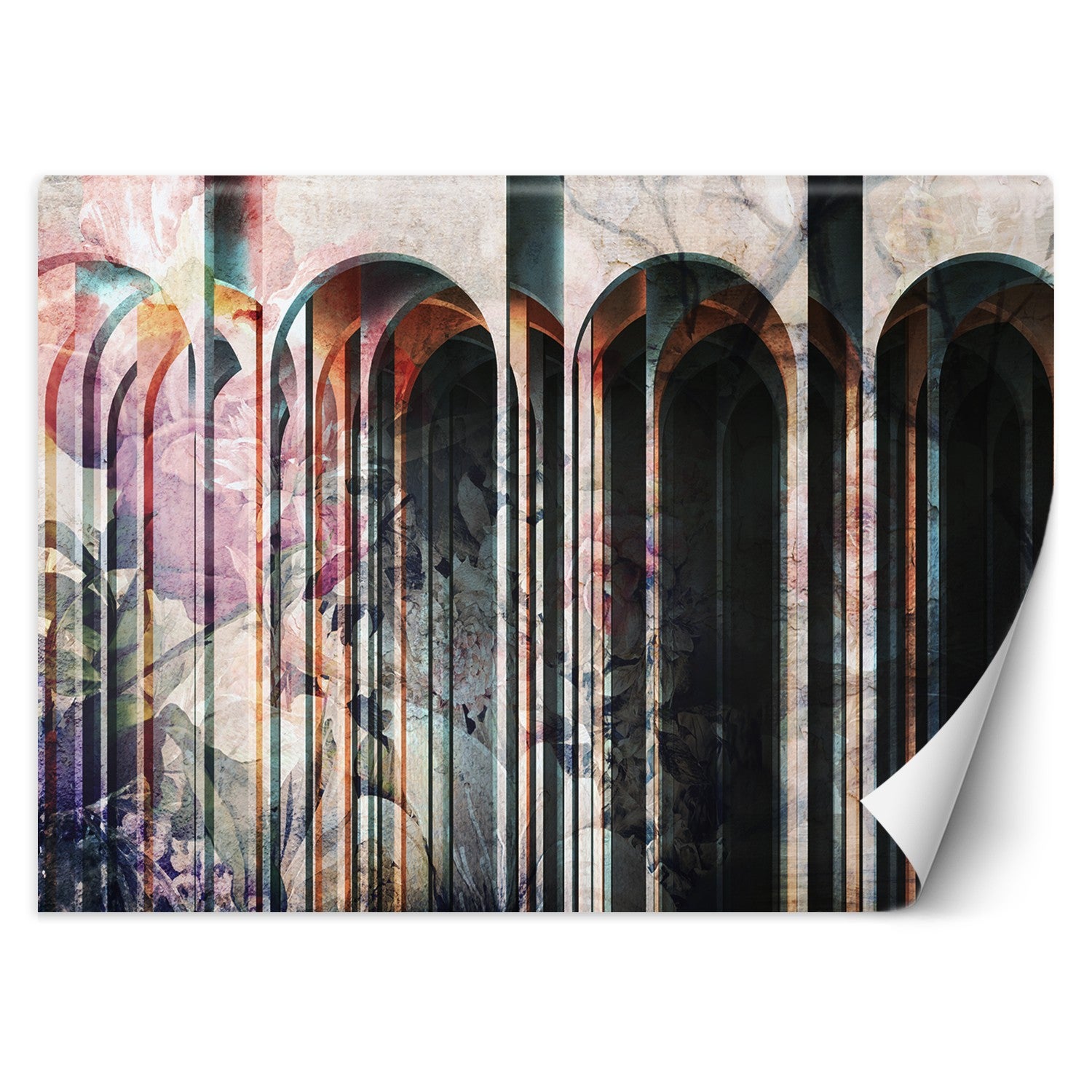 Fototapeta, Kolumny kolorowe kwiaty 200x140