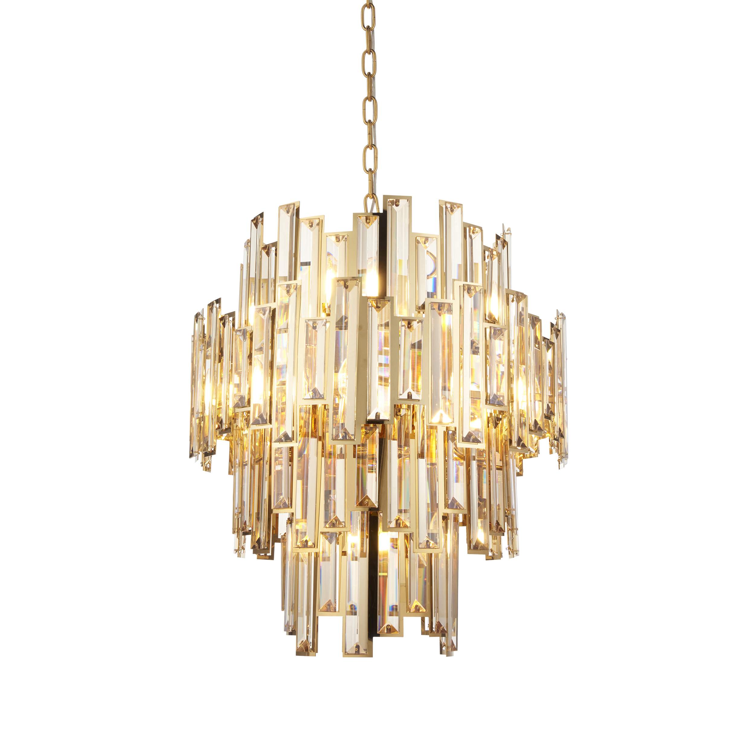 Lampa wisząca VIVIANA złota 12xE14x15W kryształ wym:210x56x56cm IP20 Endon