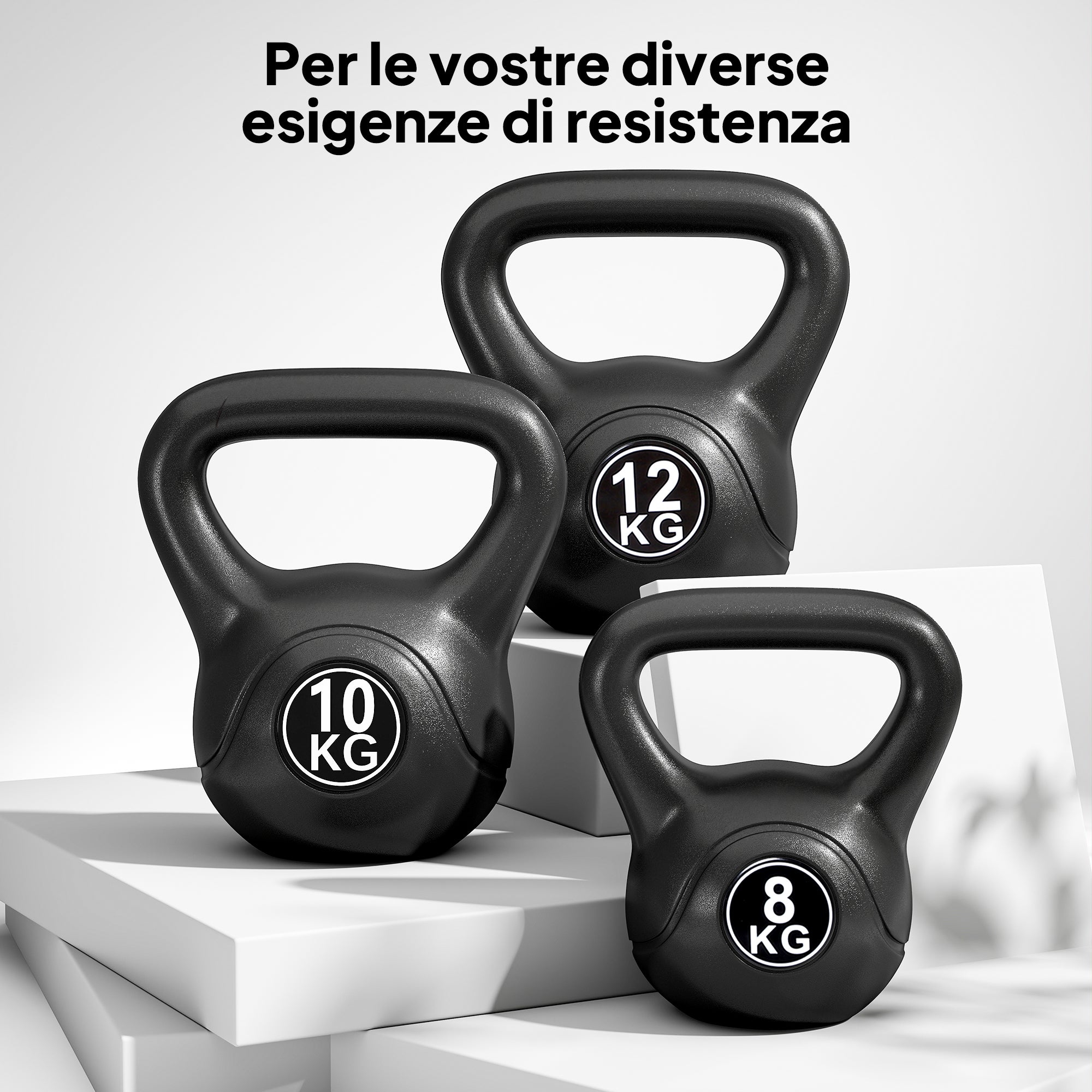 Kettlebell10kg esporte base placa punho 25x19x28cm home gym ginásio - 9