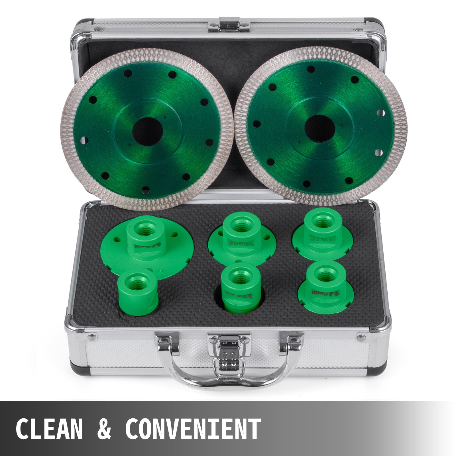 6Pcs Scie Cloche Diamantée Foret Diamanté Kits VEVOR 20/25/40/45/50/68mm Avec Filetage M14 + 2 Disques Diamantées pour Les Carreaux Marbre Porcelaine - 6