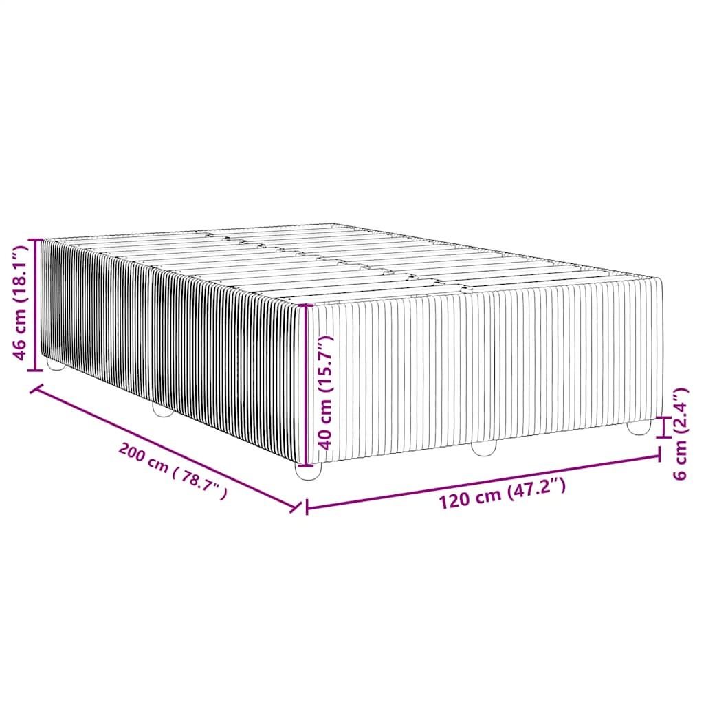 Cadre de lit sans matelas, velours, gris foncé, pour la chambre, 120 × 200 cm - 9