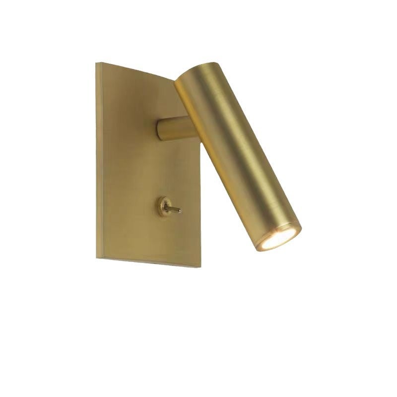 Nowoczesna, obrotowa o 90° lampa ścienna LED do wnętrz z włącznikiem, idealna do czytania, sypialni lub salonu (4000 K, kolor złoty)