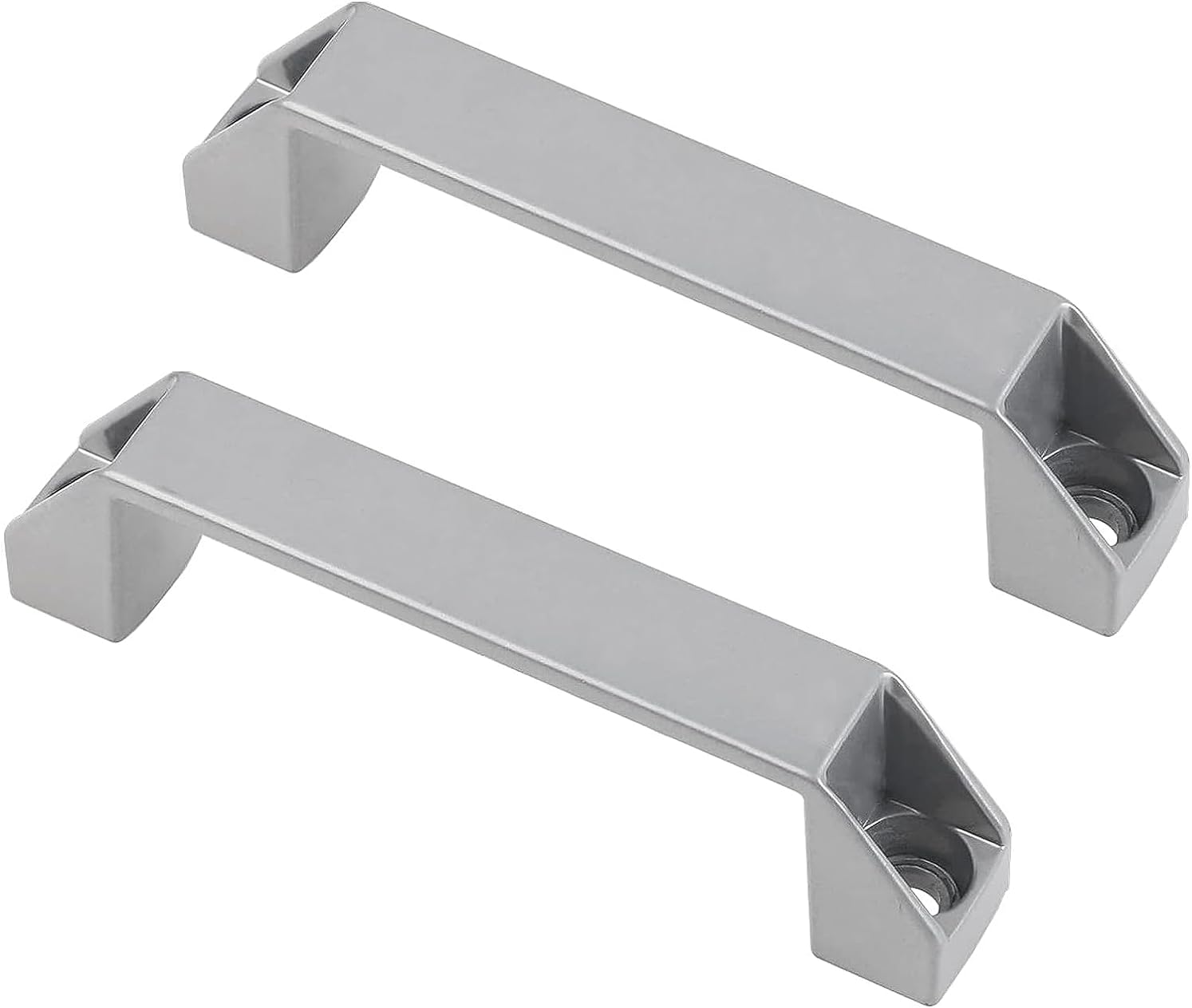 Szt. Uchwyty do szafek przemysłowych, rozstaw otworów 180 mm, fabryka narzędzi ręcznych, produkcja w garażu, stop aluminium, srebrny, bezśrubowy
