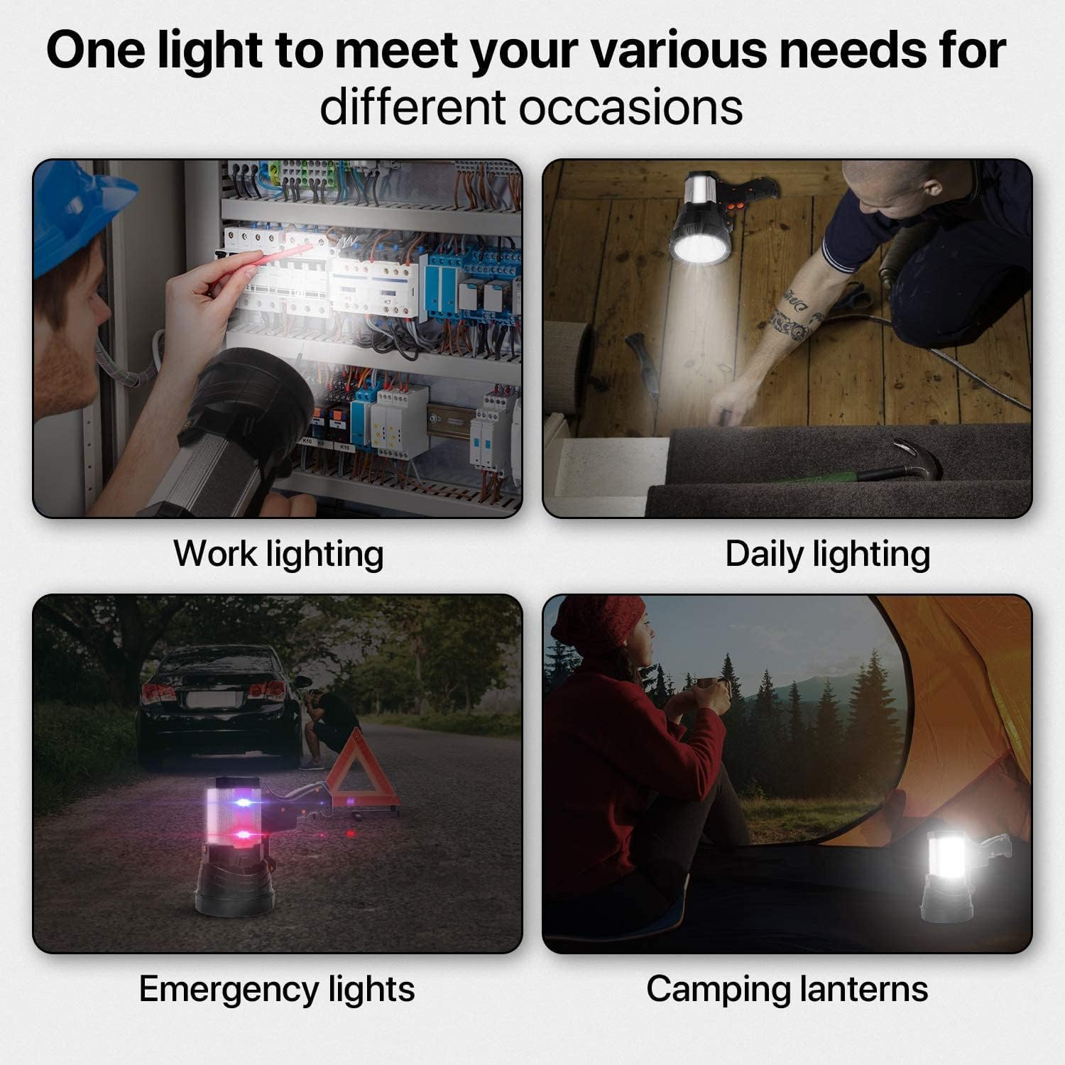 Ultramocna latarka LED, wodoodporna, superjasna, 6 trybów, duży zasięg, przenośna, mocne światło - 4