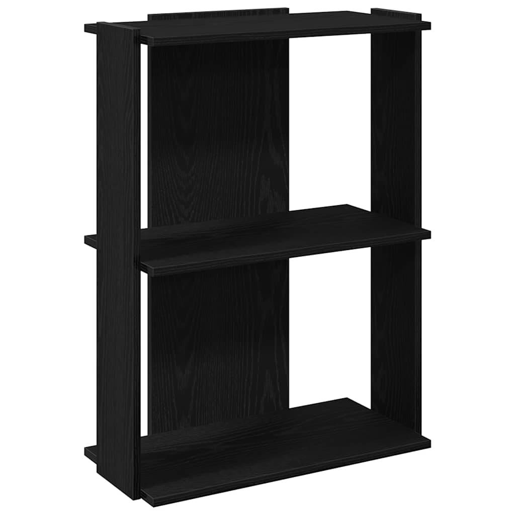 VidaXL Libreria 3 Ripiani 60x30x80 Cm - Mobile In Truciolato Nero - Scaffale Portaoggetti Per Libri E Decorazioni - Fissaggio A Parete Incluso - 3