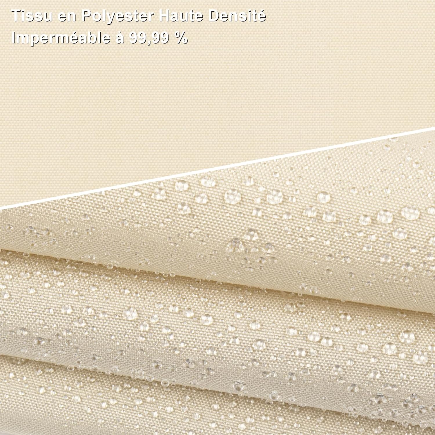 Voile d'ombrage rectangulaire imperméable 3 x 4 m, protection UV pour jardin et terrasse - 3