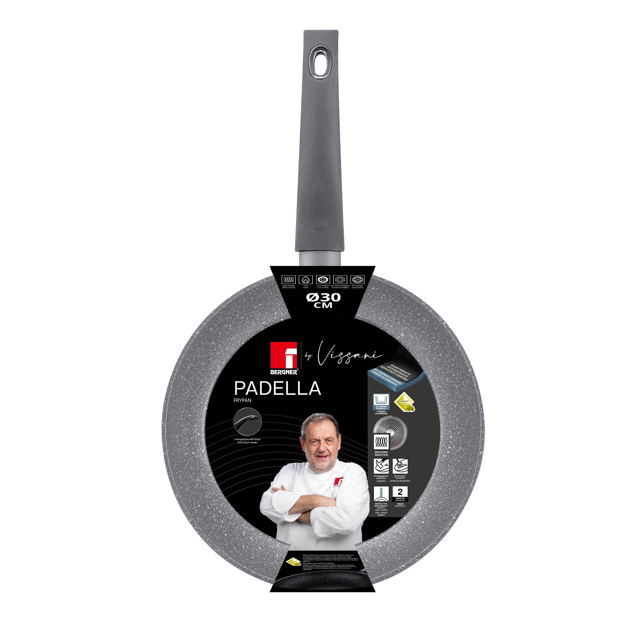 Bergner Padella 28cm in alluminio 100% riciclato per induzione