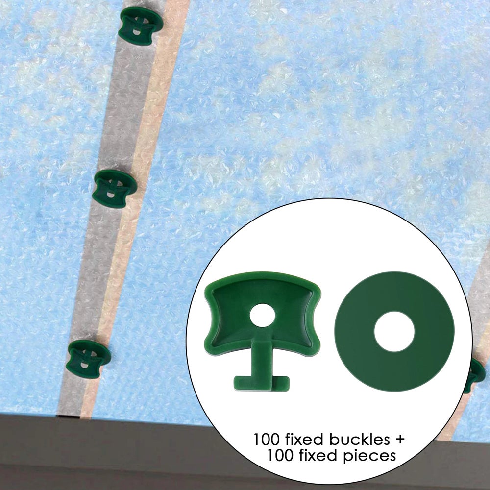 Clips de fixation pour serre en plastique avec rondelles, pour serre en aluminium, filet d'isolation, ombrage (200 pièces) - 4