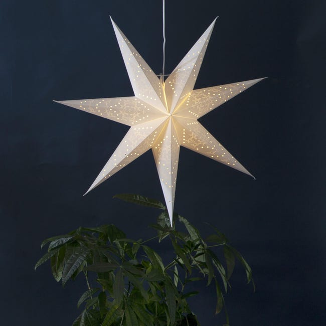 GURU SHOP Kaspar, stella di Natale 3D, stella pieghevole con 18 punte, cavo da 7 m e lampadina a LED, trasformatore rosso, plastica, stella di Natale GURU SHOP Kaspar, stella di Natale 3D, stella pieghevole con 18 punte, cavo da 7 m e lampadina a LED, trasformatore rosso, plastica, stella di Natale