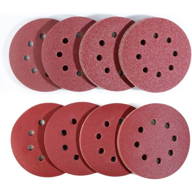 Discuri de șlefuit de 125 mm, set de 80, granulație 40-400, pentru șlefuitoare orbitale. Ideale pentru lemn, metal și plastic. Durabile și eficiente. 80buc