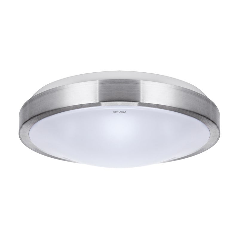 Plafon Alex okrągły srebrno-biały LED 24W 4000K 1680lm wym: 10,5 x 37,5 cm IP44 tworzywo sztuczne Struhm