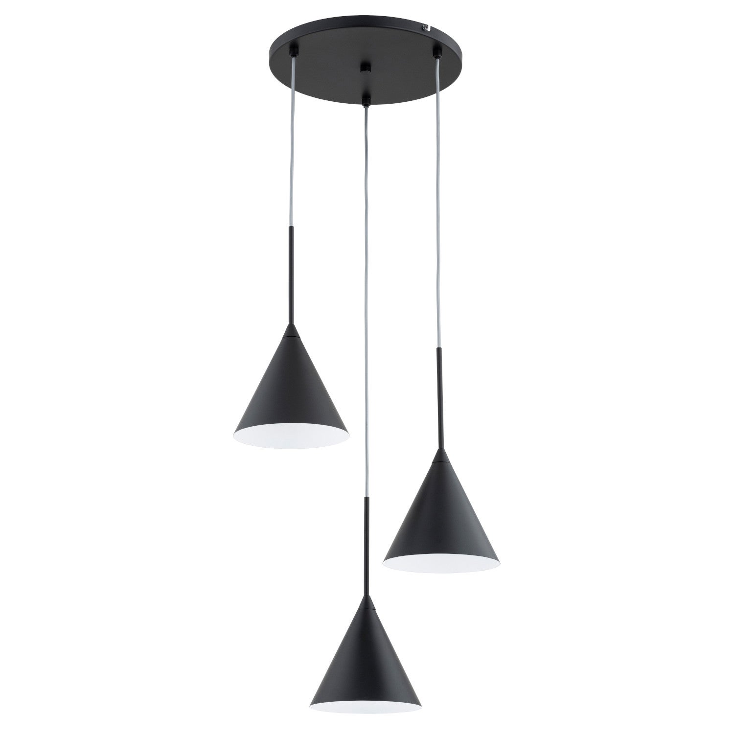 Lampa wisząca Fabo czarna 3xE27x15W do kuchni wym: 95 x 35 x 35 cm metal Alfa