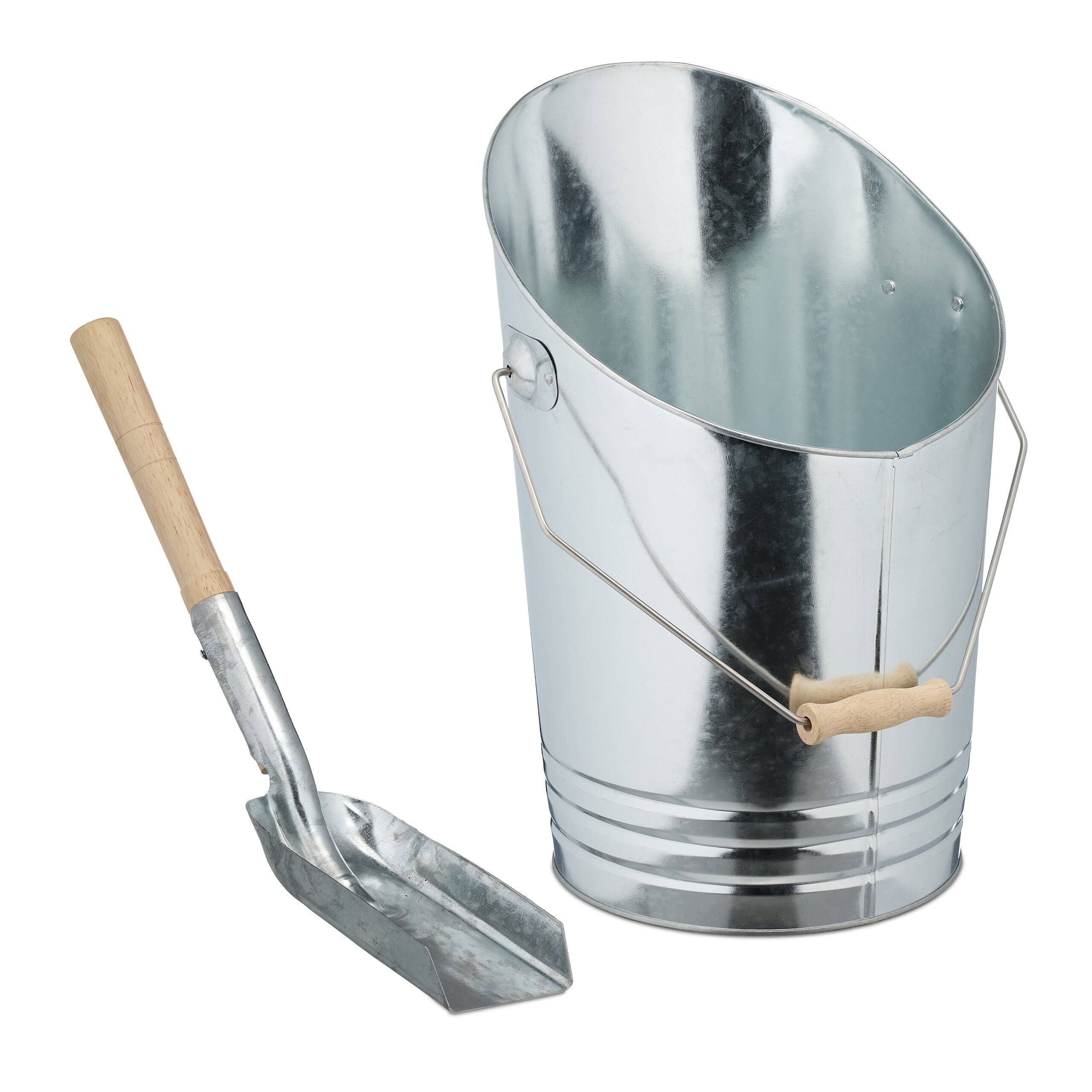 Secchio Per Cenere Relaxdays, 11 Litri Con Paletta - In Ferro Nero Per Camino E Barbecue - Foto 7