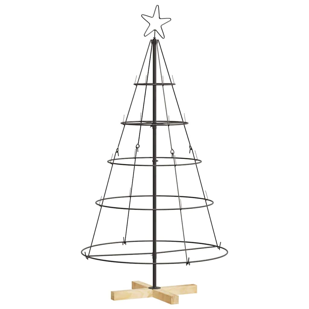Choinka Stożkowa Świąteczna z podstawą Czarny 125 cm Stal